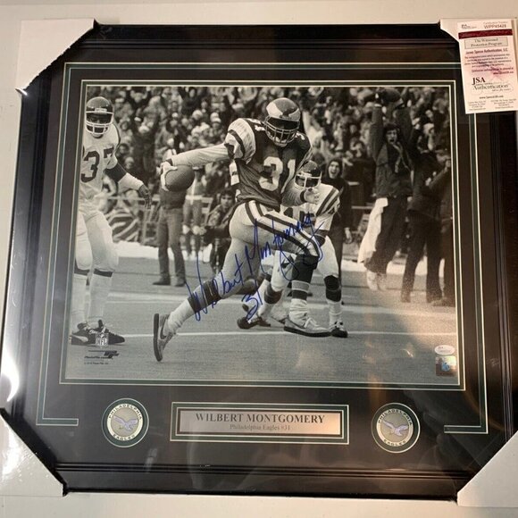 Wilbert Montgomery Autograph Signed Philadelphia Eagles 16x20 Photo Framed JSA - Picture 1 of 6